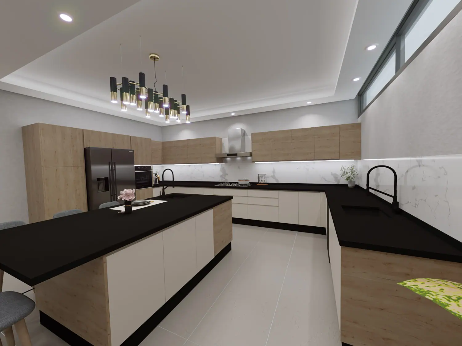 étude 3d villa manu rénovation cuisine marrakech