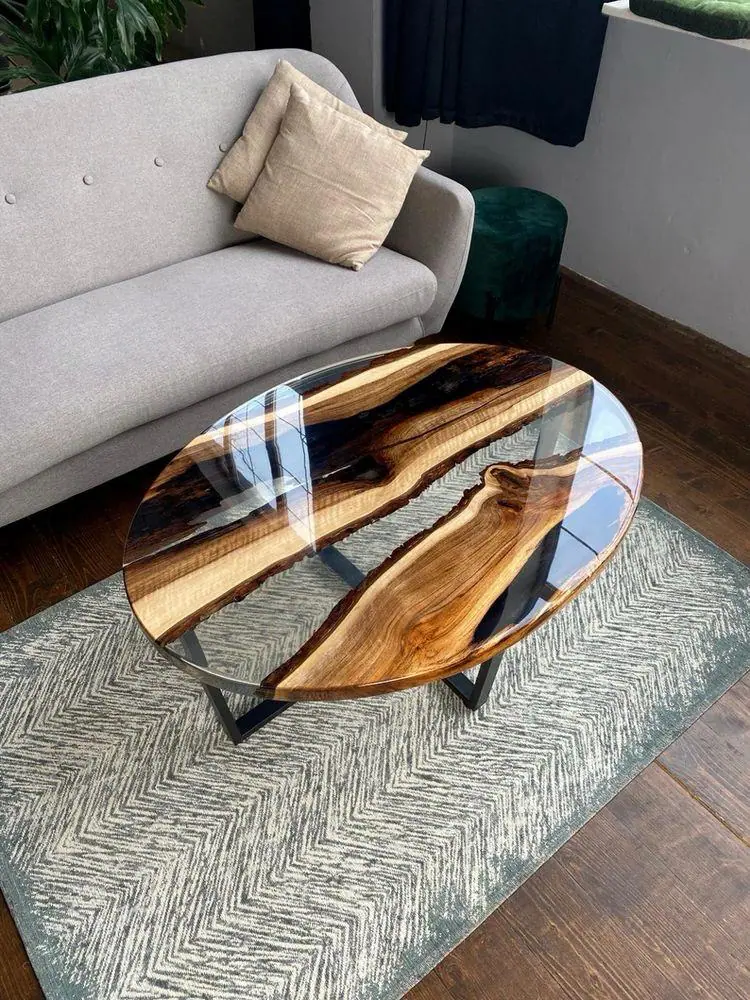 Table en résine époxy fauteuil