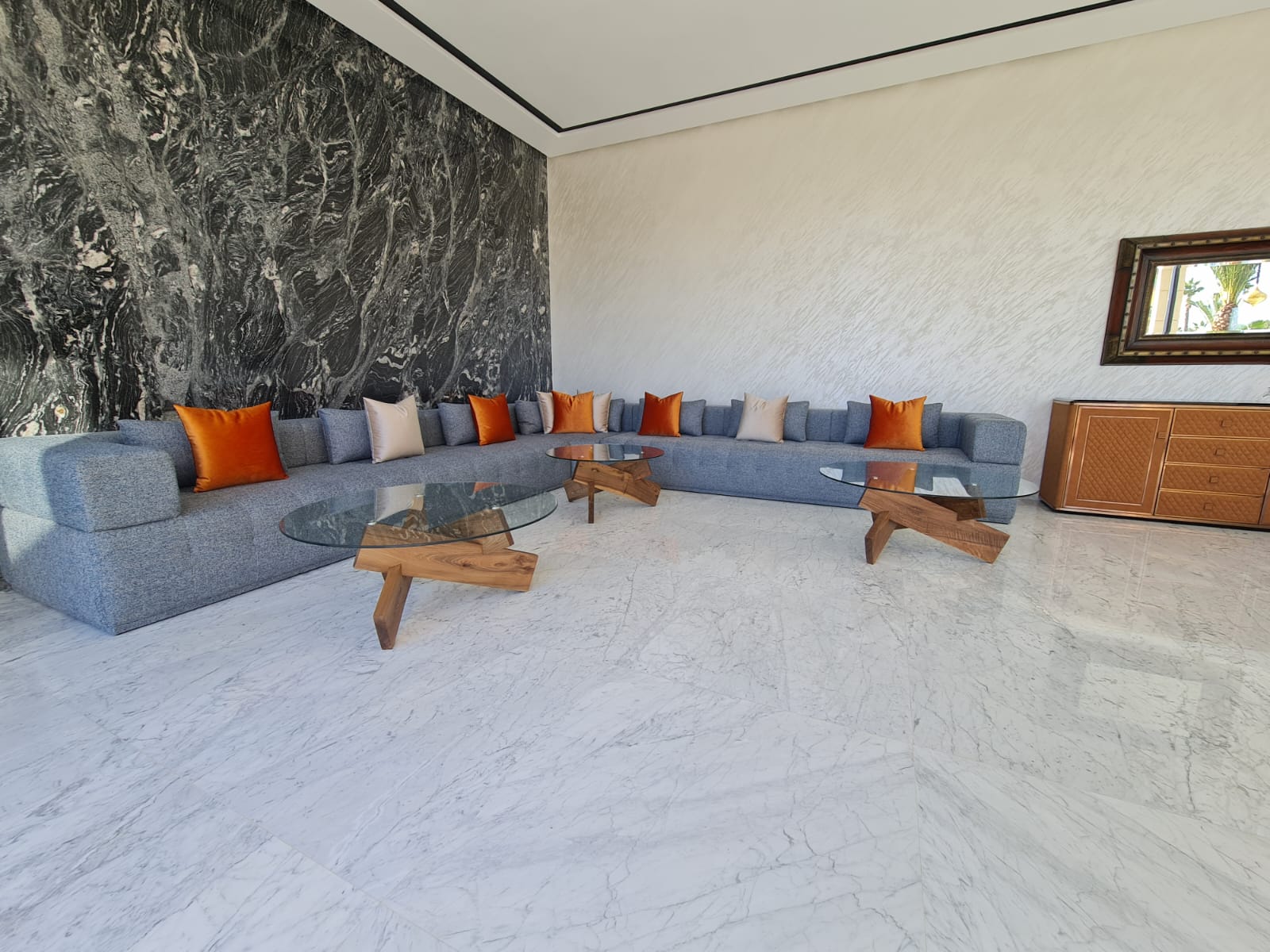 tapisserie salon bleu